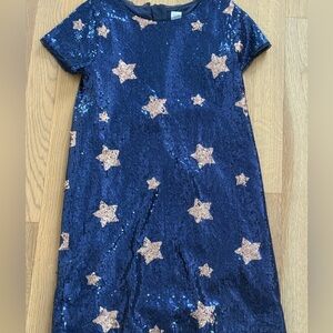 Gap girls Blue Sequin Star Dress
